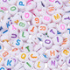 6.5mm White Round A-Z Multicolour Plastic Letter Beads Box Set - 50 Each Alphabet